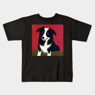 Cuteness Overload of A Black Border Collie Dog Puppy Kids T-Shirt